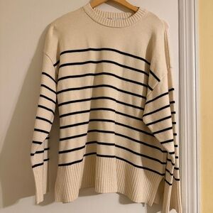 Zara crewneck sweater striped women L